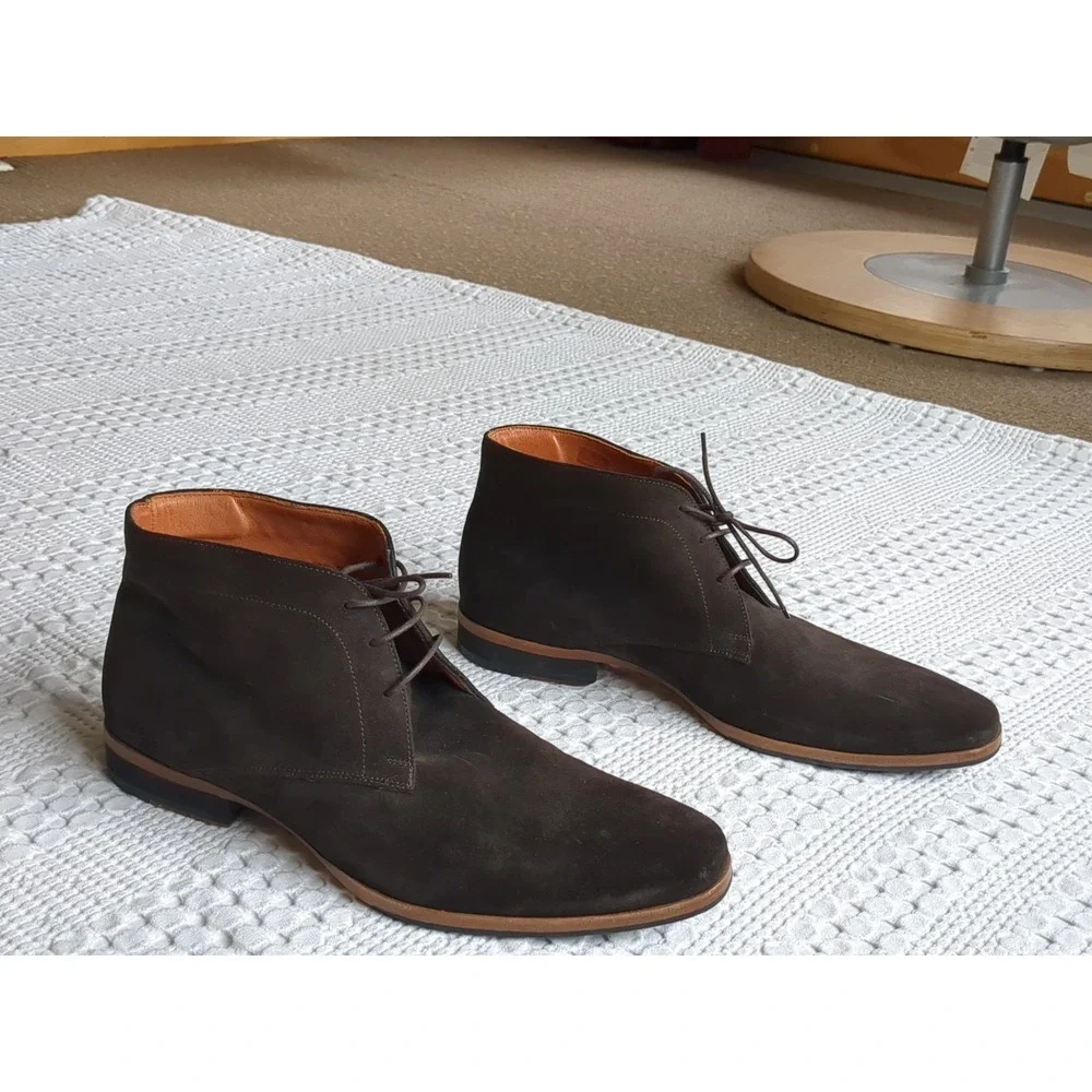 Wolf & Shepherd Striker Suede Chukka Boots Chocolate Brown Size 10.5 P Lace Up